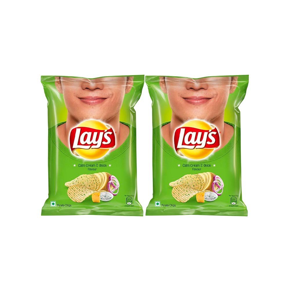 Lay’s Potato Calm Cream & Onion Flavour Chips – Pack of 2